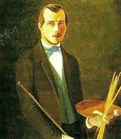 broderna von wrights sjalvportratt med palett oil painting picture